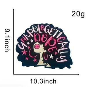 Unapologetically Dope Afro Patch - Black & Pink Embroidered Accent